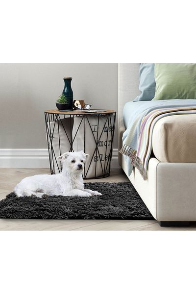 shumee SHAGGY ANTI-SLIP CARPET 80x120 cm BLACK