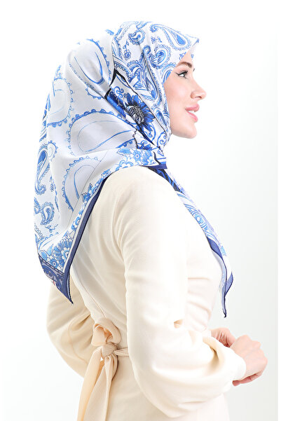 sefamerve Μαλακό κασκόλ Ethnic Pattern 90200-01 Indigo