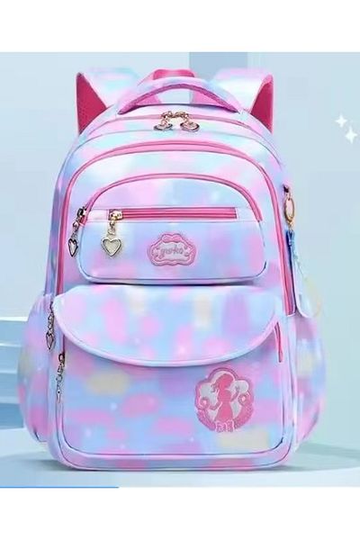 Bonfino Bonfino School Bag, Girl Theme, Padded Straps, Water Repellent, Blue and Pink - 18 Inches