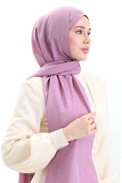 sefamerve Madame Mary Γαλλικό Voile Shawl 19099-12 Σκούρο Λιλά