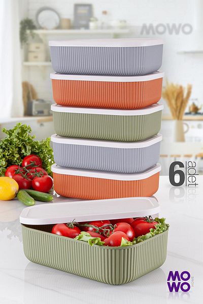 Mowo Home Trove 6 Pieces 3.2 Lt Kitchen Storage Container, Nofrost Deridon Freezer Refrigerator Organizer