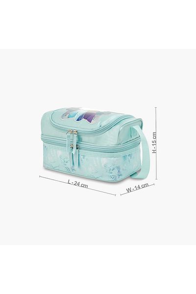 Disney Frozen Print Double Layer Lunch Bag with Adjustable Strap and Zip Closure