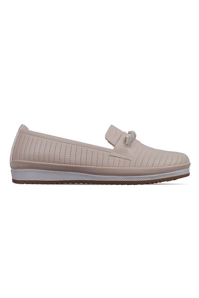 Elit 214 Beige Stone Detailed Comfortable Daily Women's Shoes