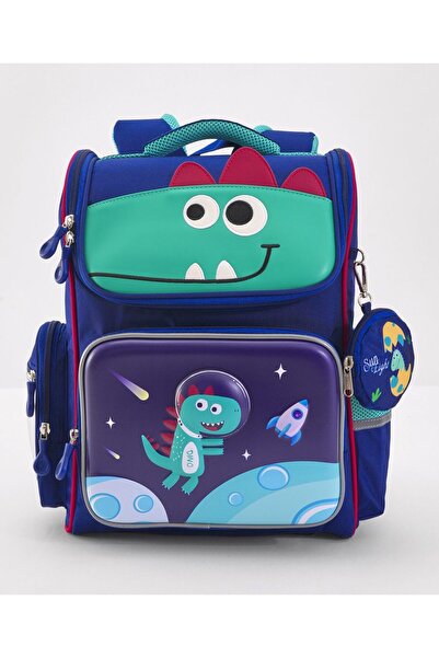 Bonfino Bonfino Dino Themed Backpack, Adjustable Shoulder Strap, Blue - 15 In...