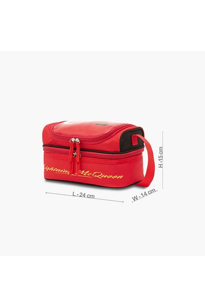 Disney Lightning McQueen Print Double Layer Insulated Lunch Bag with Zip Closure