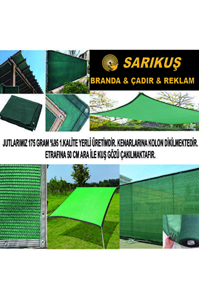 10MT X 125 CM Jüt Gölgelik File Gizleme Ağı Kolonlu Kapsüllü Çit Örtüsü Gölgelik File Balkon Çiti
