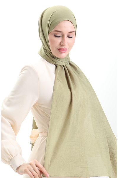 sefamerve Madame Mary French Voile Shawl 19099-08 Ανοιχτό Χακί Πράσινο