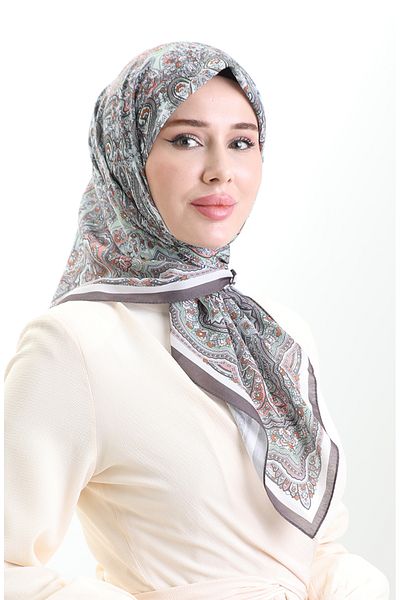 sefamerve Μαλακό κασκόλ Ethnic Pattern 90201-05 Mink Çağla Green