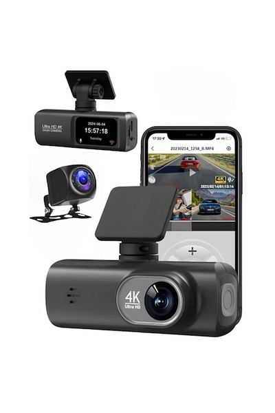 QOVU Camera auto DVR QOVU®Dubla 4K-2K, WiFi, V22