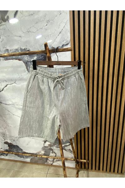 PASSWORD Men's Lace-Up Cotton Linen Shorts