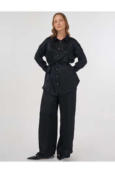 Kayra Textured Double Suit Black
