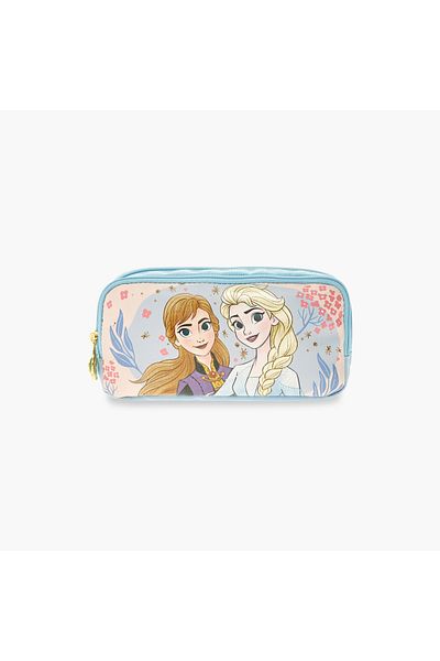 Disney Frozen Print 2-Compartment Pencil Pouch with Zip Closure