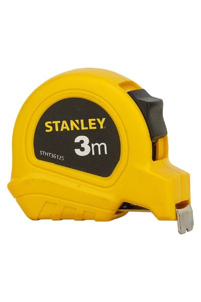 Stanley Flexible Compact Short Measuring Tape Rule Yellow and Black 3m x 13mm