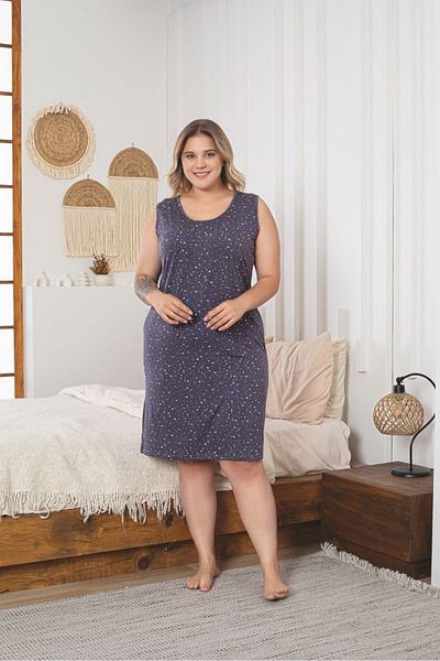 Asel Γυναικείο φόρεμα με λουλουδάτο σχέδιο Plus Size Lycra Βαμβακερό Βαμβακερό