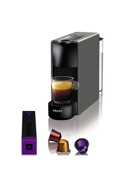 Krups Espressor Nespresso by Krups Essenza Mini XN110B10, 1260W, 19 Bar, 0.6L, Gri, + set capsule de degustare
