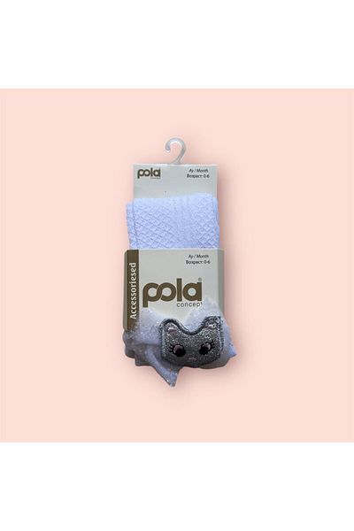 Pola Baby Cat Accessory Cotton Pantyhose White