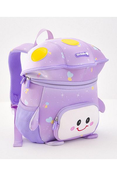 Bonfino Bonfino Cartoon School Bag, Padded Shoulder Straps, Purple - 11 Inches