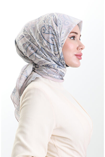 sefamerve Βαμβακερό κασκόλ Karaca Patterned 81094-02 Powder Cream