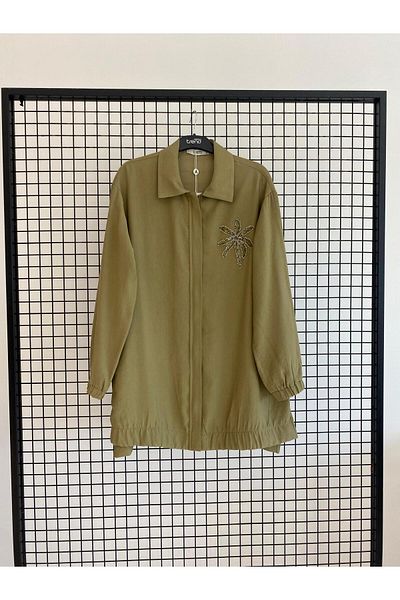 Armine TREND Stone Detail Shirt Collar Tunic-25Yt466