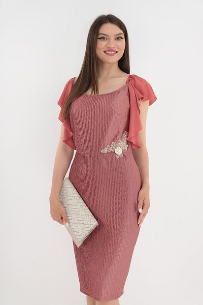 Vanessa Line RO Elegant pink crepe silk dress