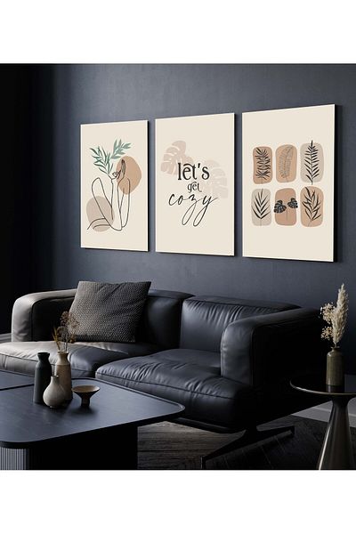 Hagen Pictură de perete Pictură de bucătărie Pictură din 3 piese Pictură modernă cu aspect de cadru Pictură boemă Calitate premium