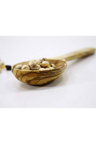 Zethome Olive Wood Wooden Short Saucepan Spoon