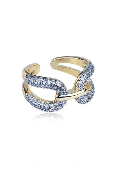 Klips Concept Sparkling Adjustable Ring with Spiral Stone