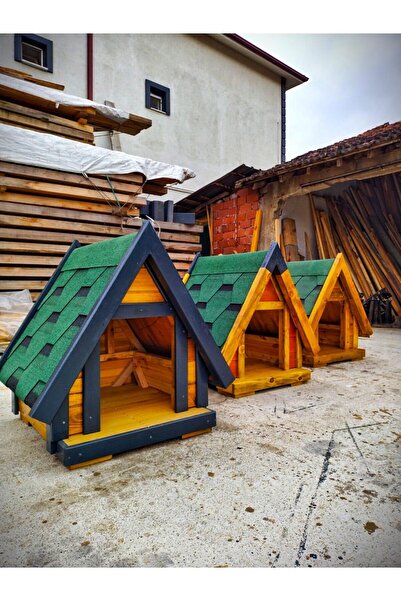 Ağaçsan Gerçek Çam Ağacı 120*80*80 Köpek Kulübesi