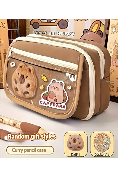 BABUN Голям комплект светещи несесери Capibara с множество отделения, ученическа чанта за момичета и момчета