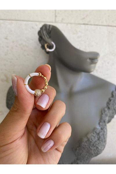 Lucios Golden Crafted Topcuk Detail Ring Earring
