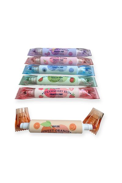 Polin Fruity Pop Fruit Scented Highlighter Set, 6 Colors, Double Tip,