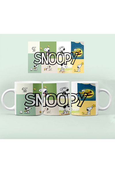 GünayStore Snopy Patterned Printed Cup Cup Coffee Tea Cup