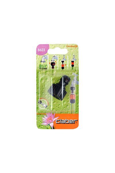 CLABER 1/2inch Threaded Tap Card Connector Black
