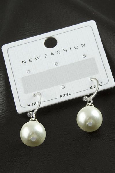 AC BOX Round Pearl Earrings