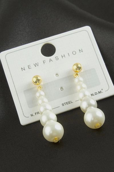 AC BOX Round Pearl Earrings