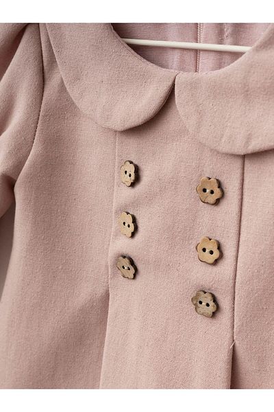 Cherrys Bebek Baby Girl Button Detailed Long Sleeve Dress
