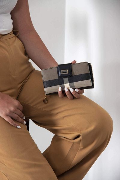 Silver Polo WALLET/PLAIDSilver Polo BROWN Wallet & Card Holder