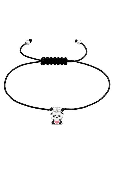 Sophia Collection Bratara copii argint 925 cu snur model urs panda premium
