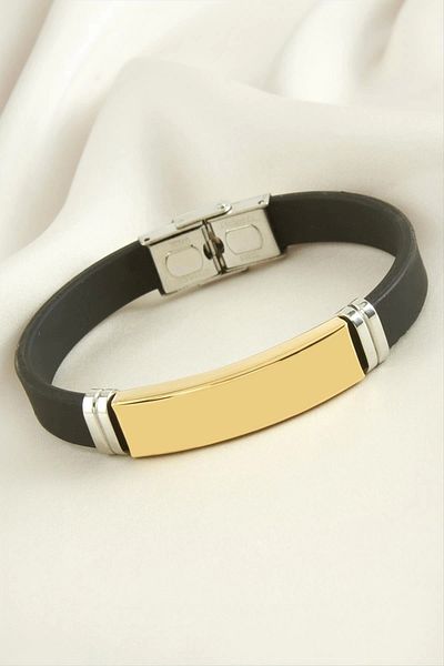 Enseb Name Writable Silicone Steel Bracelet