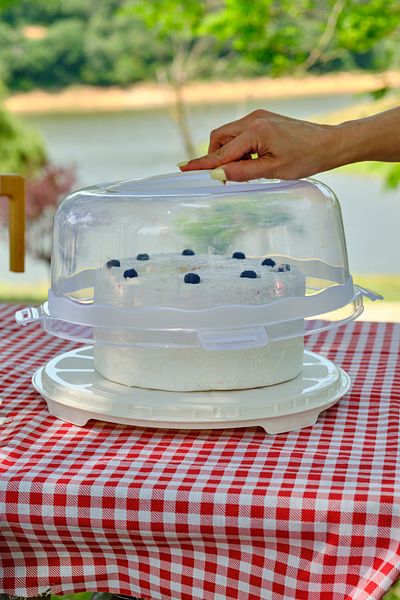 Karaca Container Rocca Cake Transporting Dish Cream