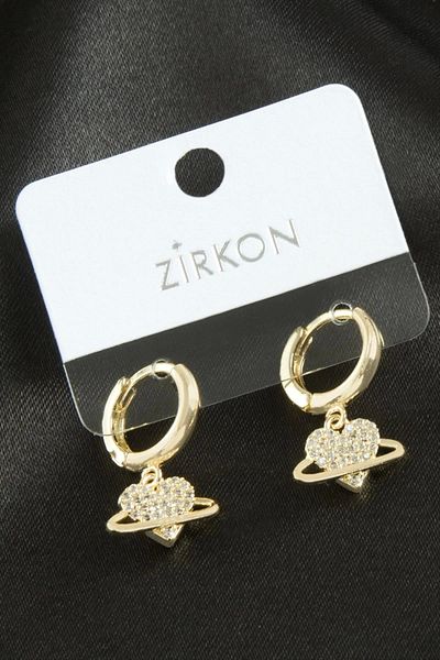 AC BOX Heart Zircon Stone Earrings