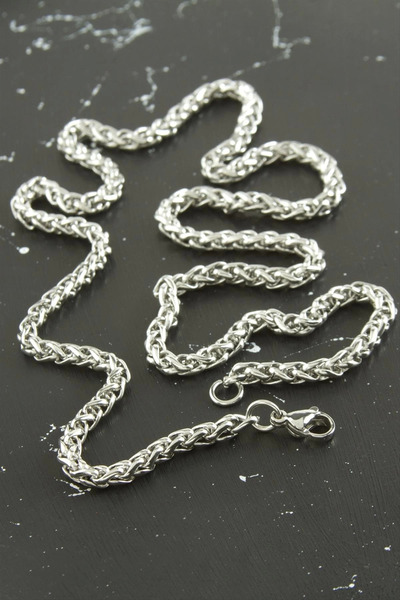 lowell home Interlocking Chain Steel Necklace 55 cm