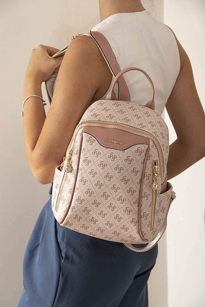 Silver Polo BACKPACK/LOGO PRINTEDSilver Polo PINK Backpack