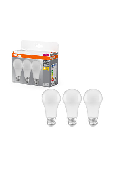 Osram Led 8W 2700K 806lm E27 Duy Sarı Işık 3'lü Ampul