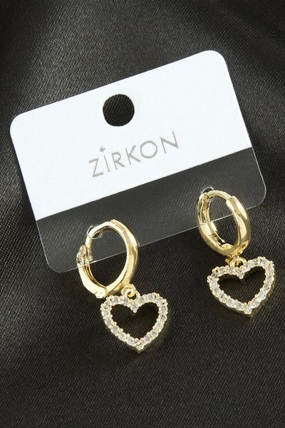 AC BOX Heart Zircon Stone Earrings