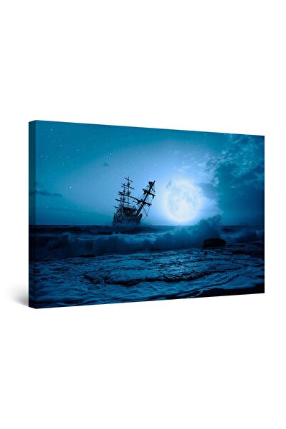 startonight Tablou DualView Startonight Nava Albastra si Luna, 60 x 90cm