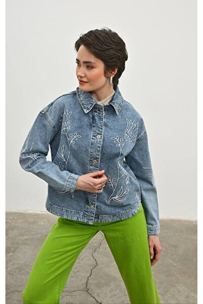 Veto Jeans Nakış Detay Kot Ceket