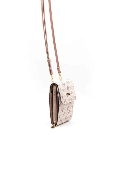 Silver Polo WALLET/LOGO PRINTEDSilver Polo PINK Crossbody Phone Wallet