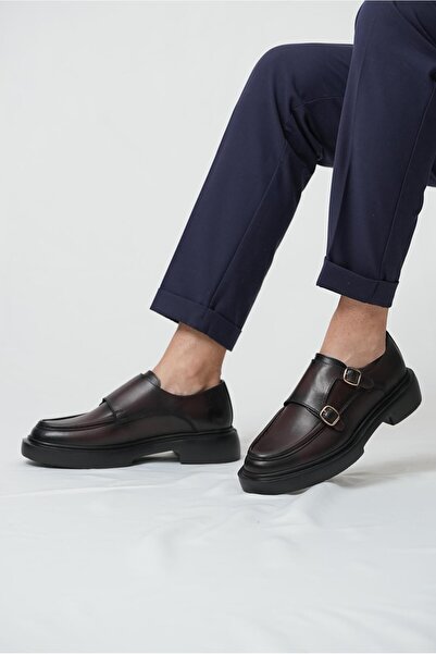 TETRİ Gody Model Genuine Leather Handmade Men's Brown Antique Leather Casual Shoes