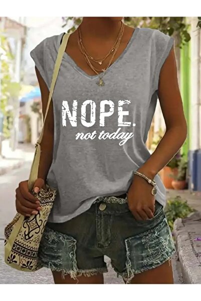 mercoledi Γυναικείο μπλουζάκι με λαιμόκοψη V, αμάνικο Oversize Salas Boyfriend